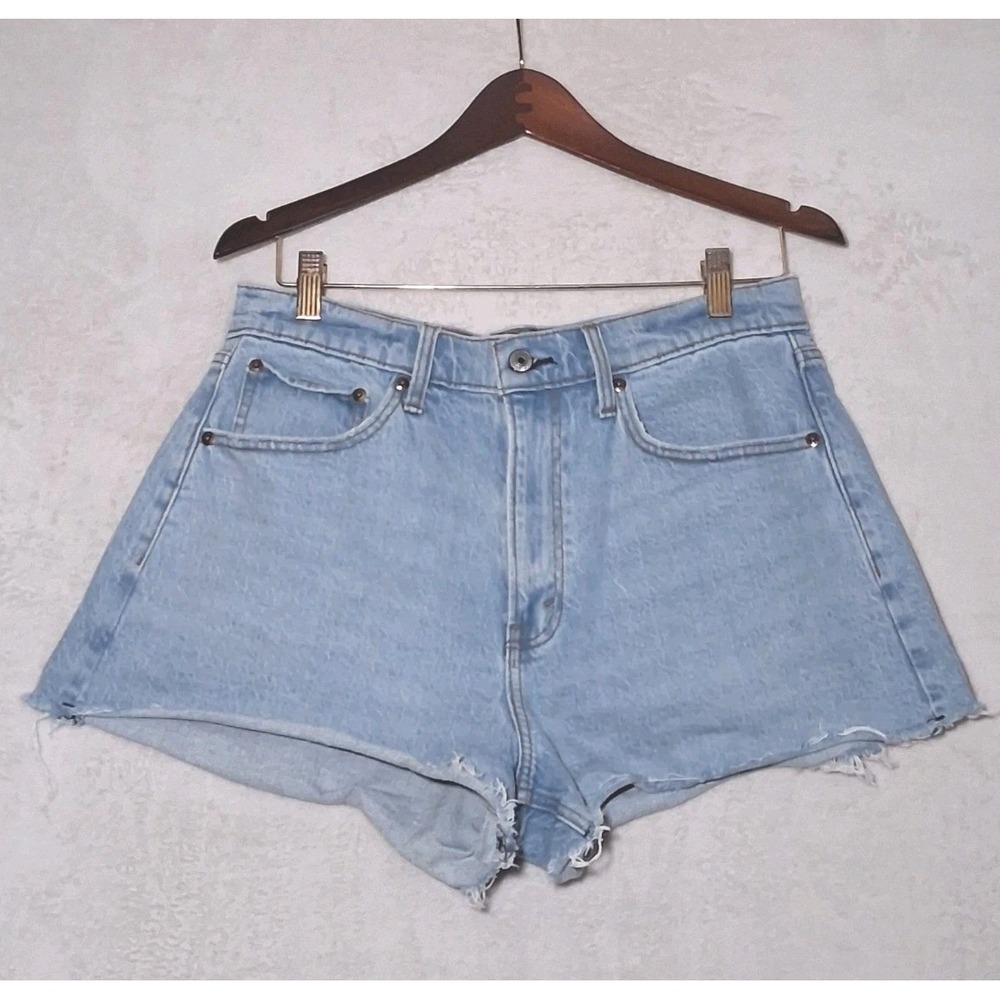 Abercrombie & Fitch Shorts Womens Size 30 Blue High Rise Mom Curve Love Stretch